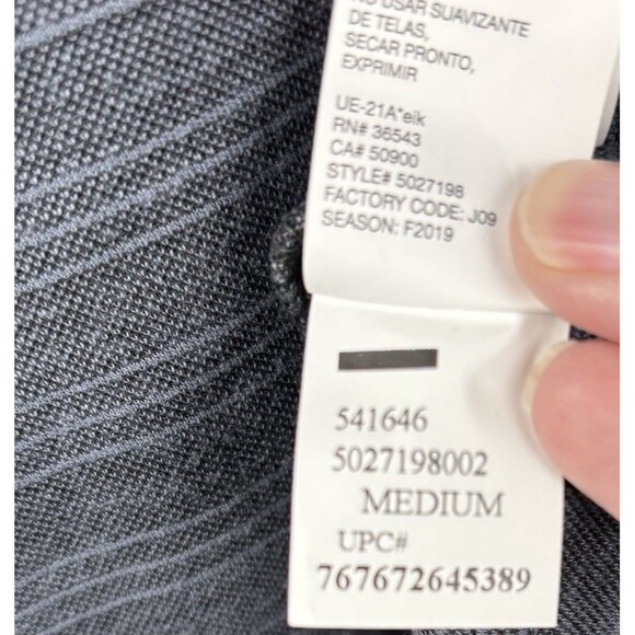NEW NWT Van Heusen Polo Shirt Medium  AIR Cooling Classic Fit Black Micro Stripe - Picture 5 of 7